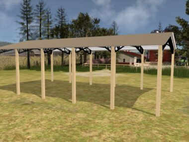 Keen's Buildings, 28' x 50' x 14' Open Pole Barn Installed, KPB-285014-OP