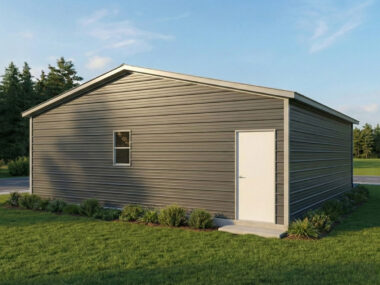 Keen's Buildings, 30x25x10 Metal Garage / Workshop Installed, KBG-2G304014-1D0WF-1