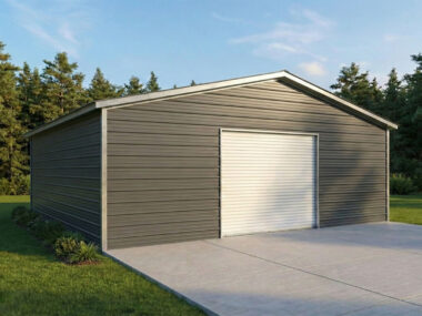 Keen's Buildings, 30x25x10 Metal Garage / Workshop Installed, KBG-2G304014-1D0WF-1