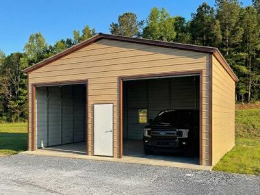 Keen's Buildings, 30x25x10 Metal Garage, KBS-MG302610-2R1D2W-1