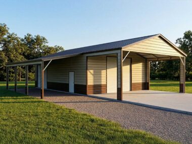 Keen's Buildings, 30x55x12 Metal Garage, KBG-1G305512-1D0W