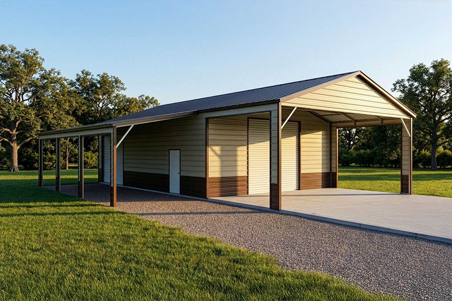 30X55X12 Metal Garage 30X55X12 Metal Garage Keen'S Buildings, 30X55X12 Metal Garage, Kbg-1G305512-1D0W
