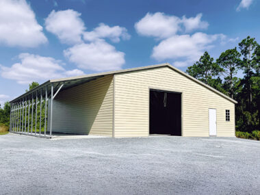 Keen's Buildings, 30x60x12 Metal Barn with Lean-tos, KBG-1G306012-1D1W-2LOE