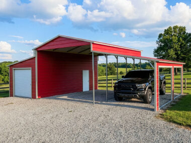 Keen's Buildings, 42X26 Barn w/ 12X26 Enclosed Lean-to, KBB-2426SD-1E1O