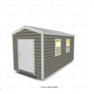 8x16 Shed w/ Gable Side Door
