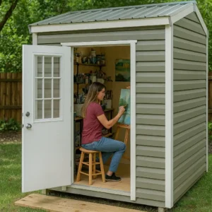 8x8 Shed w/ Eve Side Door