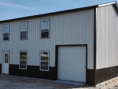 Keen's Buildings, 24x36x16 2-Story Metal Garage Installed, KBG2-1G243616-1D6W