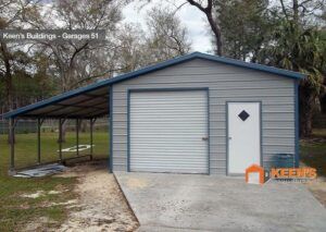 18x20 Metal Barn/Garage with Lean-to