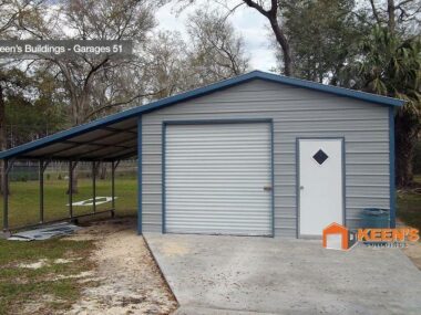 18x20 Metal Barn/Garage with Lean-to