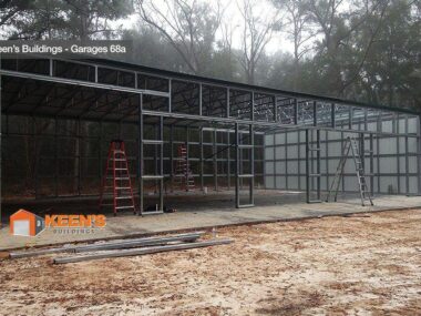 Keen's Buildings, 30x71x14 Metal Garage / Workshop Installed, KBG-5G307114-2D0W