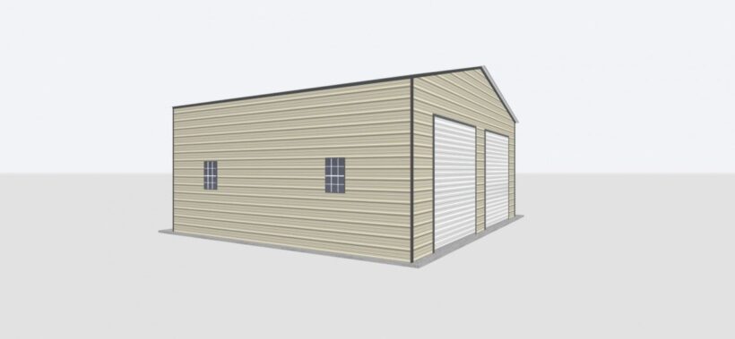 Keen'S Buildings, 30X25X12 Metal Garage/ Workshop Installed, Kbg-2G302512-1D4W
