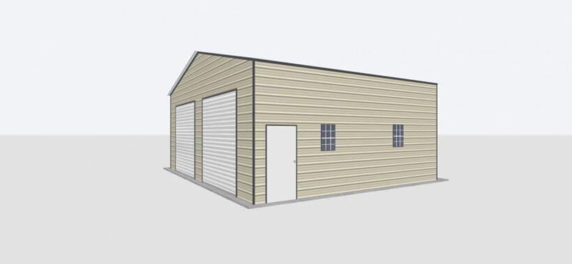 Keen'S Buildings, 30X25X12 Metal Garage/ Workshop Installed, Kbg-2G302512-1D4W