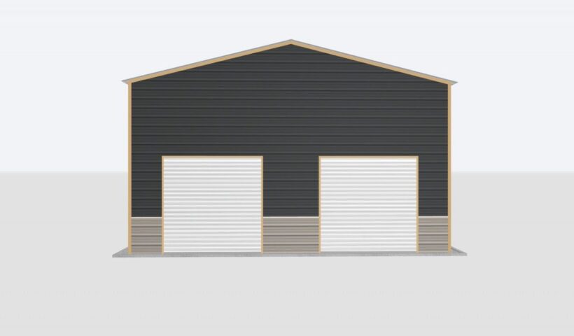Keen'S Buildings, 26X80X14 2-Car Metal Garage, Kbg-2G268014-1D1W