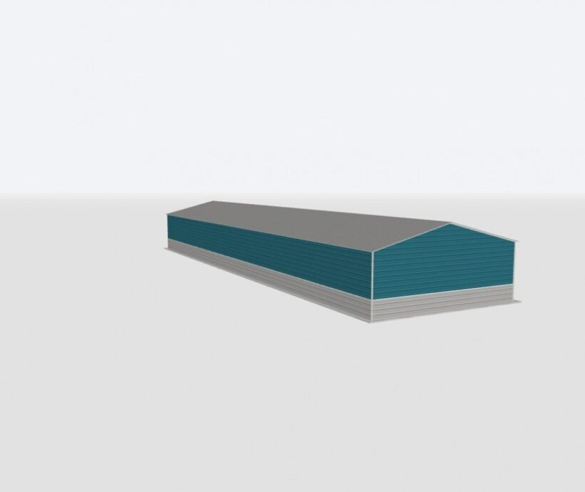 Keen'S Buildings, 28X100X16 2-Car Metal Garage, Kbg-2G2810016-1D1W