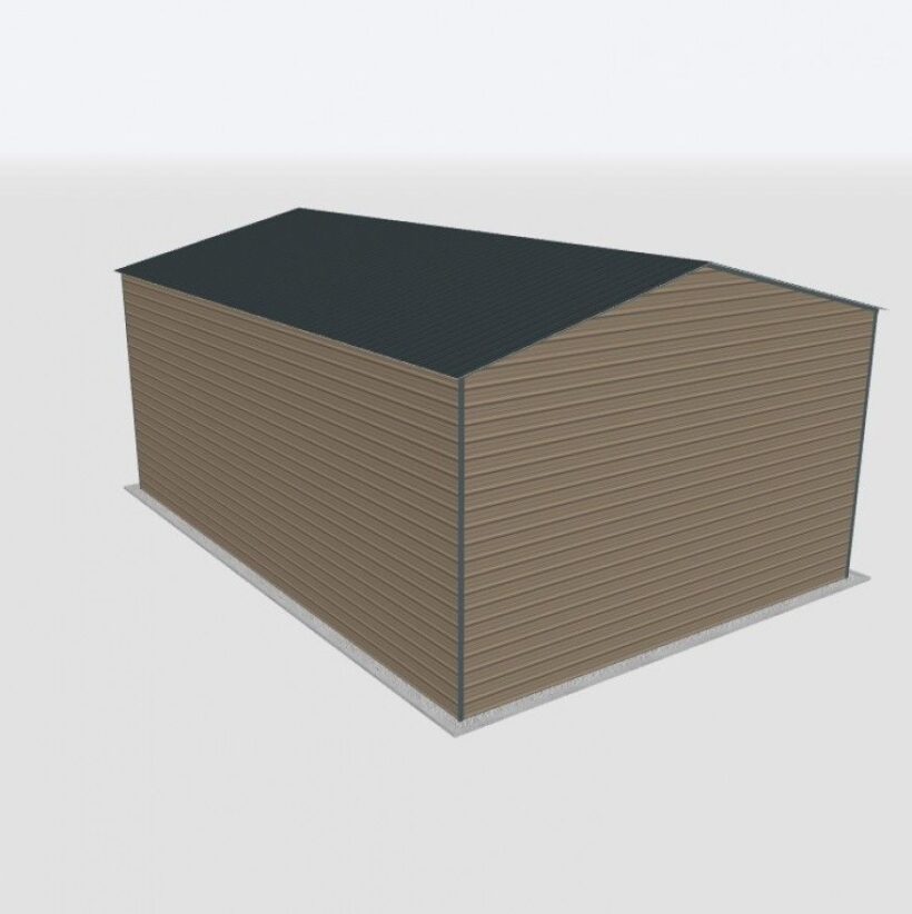 Keen'S Buildings, 28X40X16 2-Car Metal Garage, Kbg-2G284016-1D1W