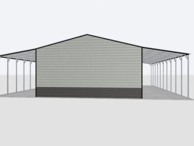 Keen's Buildings, 30X50X14 Combo Metal Garage/ Workshop w/Lean-To Installed, KBG-2G305014-1D4W2LT