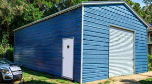 24X35X12 Metal Garage/ Workshop Installed