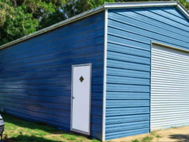 Keen's Buildings, 24X35X12 Metal Garage/ Workshop Installed, KBG-1G243512-1D0W