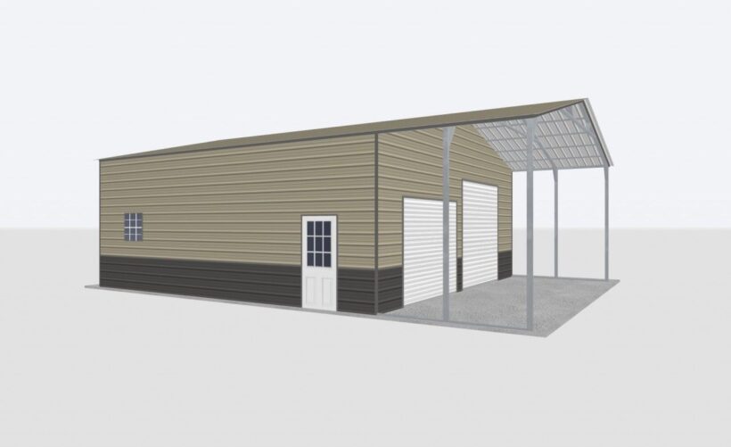 Keen'S Buildings, 30X40X12  Metal Garage/ Workshop Installed, Kbg-2G304012-2D1W