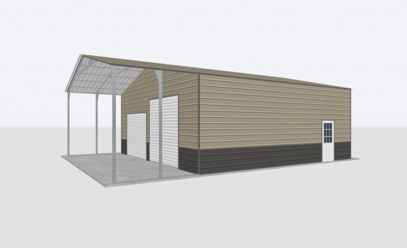 Keen'S Buildings, 30X40X12  Metal Garage/ Workshop Installed, Kbg-2G304012-2D1W