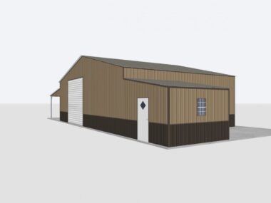 Keen's Buildings, 40X30X12 Metal Garage/ Workshop Installed, KBG-1G403012-1D6W2LT