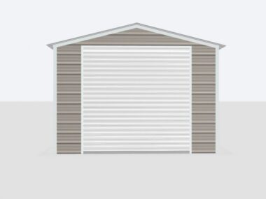 Keen's Buildings, 12x25x8 Metal Garage, KBG-1G122508-1D1W