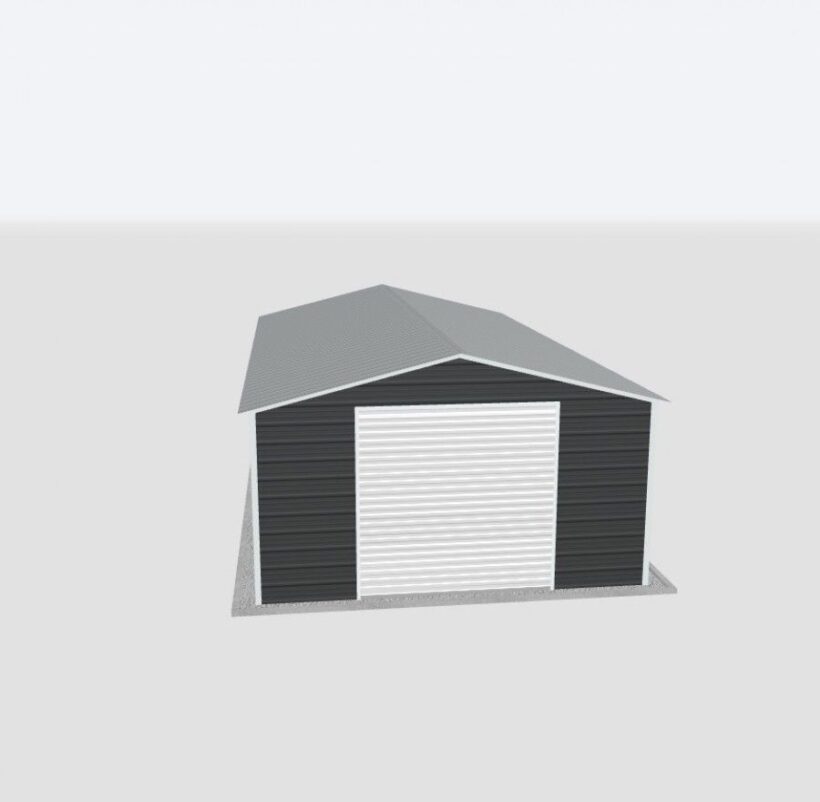 Keen'S Buildings, 16X20X8 Metal Garage, Kbg-1G162008-1D1W