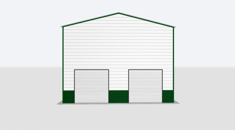 Keen'S Buildings, 28X25X16 2-Car Metal Garage, Kbg-2G282516-1D1W