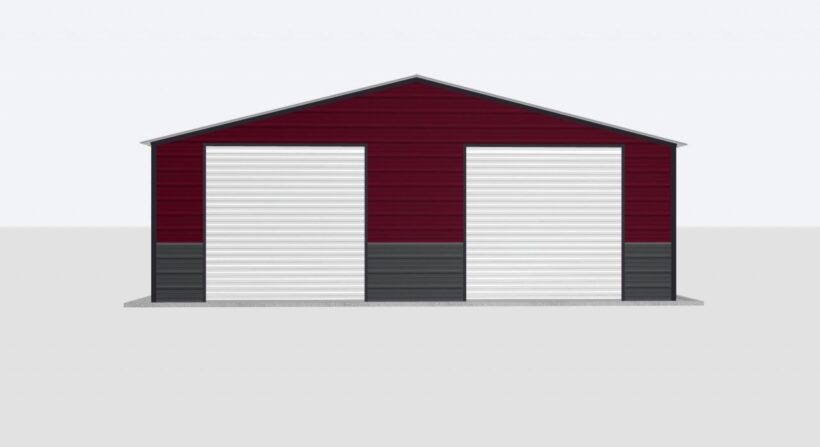 Keen'S Buildings, 26X30X8 2-Car Metal Garage, Kbg-2G263008-1D1W