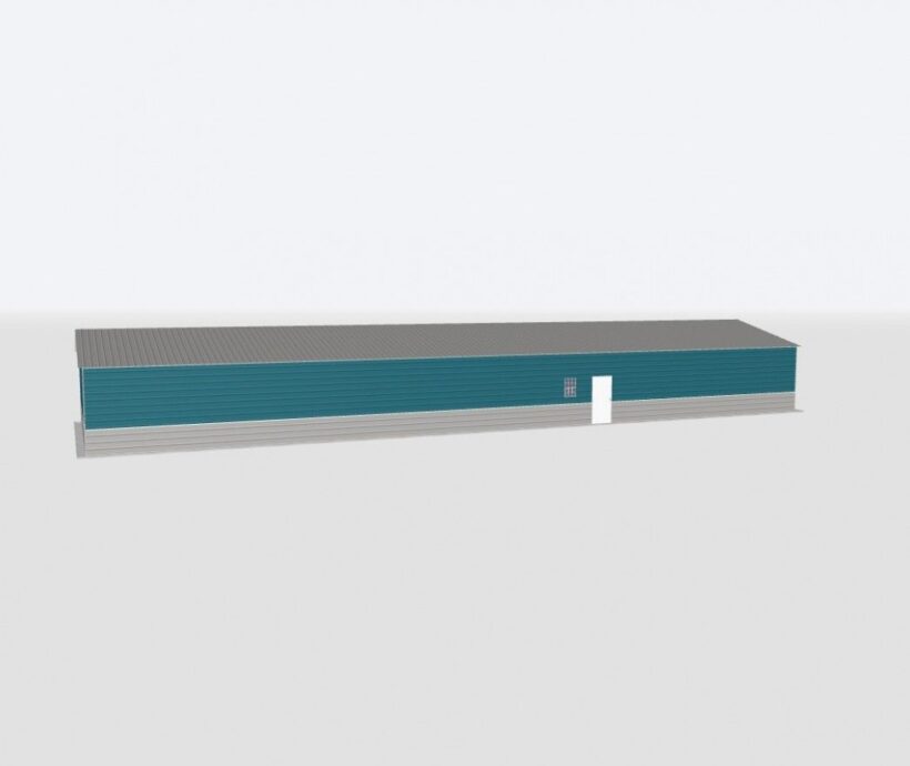 Keen'S Buildings, 28X100X16 2-Car Metal Garage, Kbg-2G2810016-1D1W