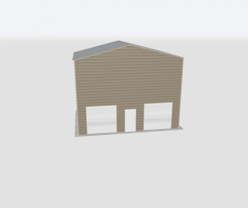 Keen'S Buildings, 28X20X20 2-Car Metal Garage, Kbg-2G282020-1D1W