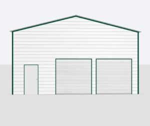28x35x8 2-Car Metal Garage