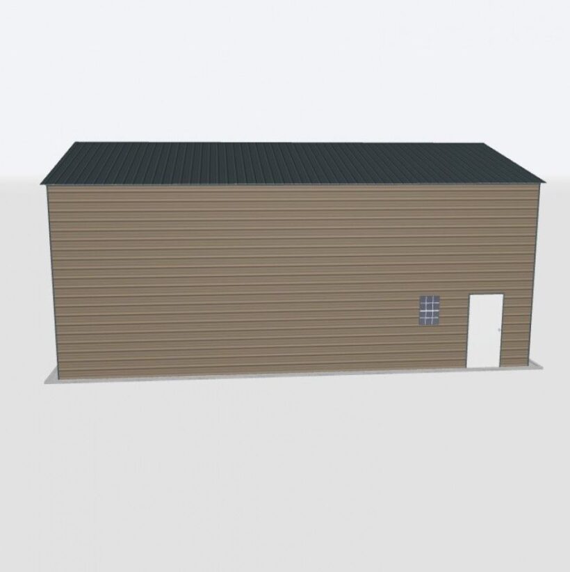 Keen'S Buildings, 28X40X16 2-Car Metal Garage, Kbg-2G284016-1D1W