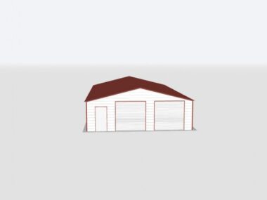 Keen's Buildings, 28x50x8 2-Car Metal Garage, KBG-2G285008-1D1W
