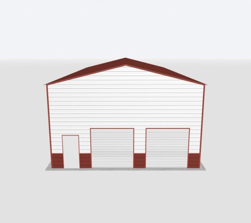 Keen'S Buildings, 28X55X16 2-Car Metal Garage, Kbg-2G285516-1D1W