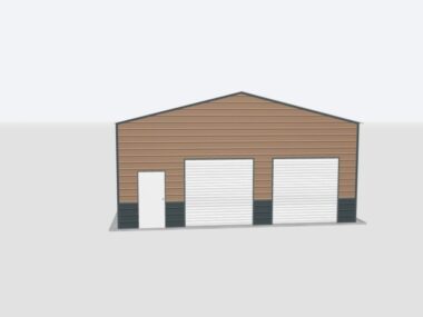 Keen's Buildings, 28x60x12 2-Car Metal Garage, KBG-2G286012-1D1W