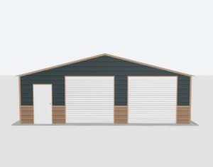 28x65x8 2-Car Metal Garage