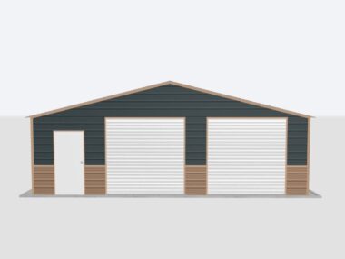 28x65x8 2-Car Metal Garage