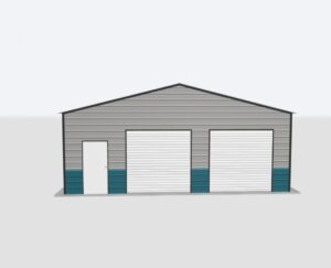 28x70x10 2-Car Metal Garage