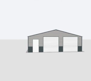 28x90x8 2-Car Metal Garage