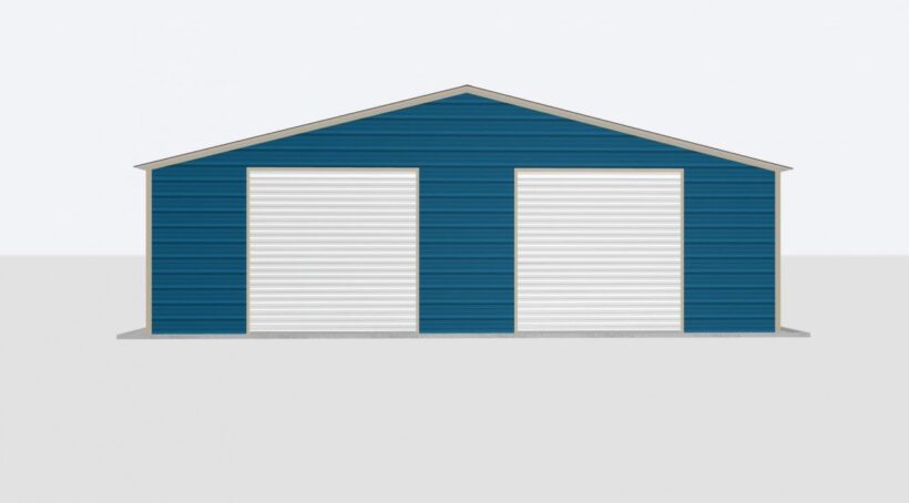 Keen'S Buildings, 30X55X8 2-Car Metal Garage, Kbg-2G305508-1D1W