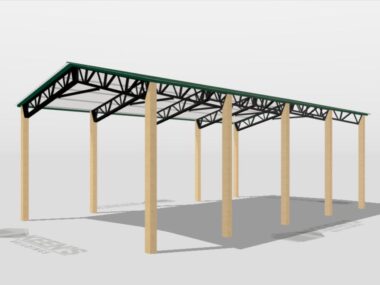 Keen's Buildings, 24' x 40' x 12' Open Pole Barn Installed, KPB-244012-OP