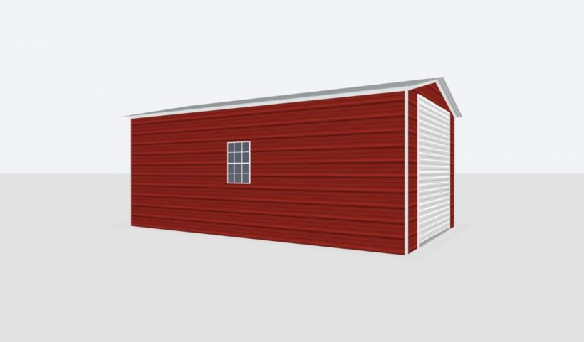 Keen'S Buildings, 12X20X8 Metal Garage, Kbg-1G122008-1D1W