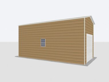 Keen's Buildings, 12x25x12 Metal Garage, KBG-1G122512-1D1W
