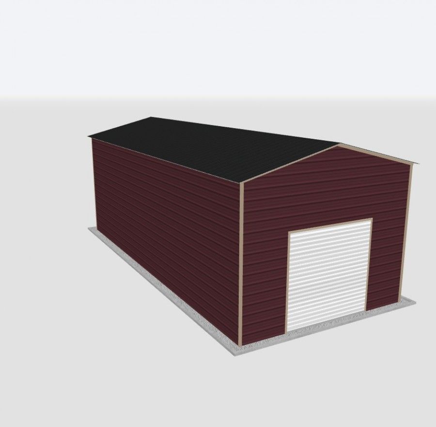 16X35X12 Metal Garage 16X35X12 Metal Garage Keen'S Buildings, 16X35X12 Metal Garage, Kbg-1G163512-1D1W