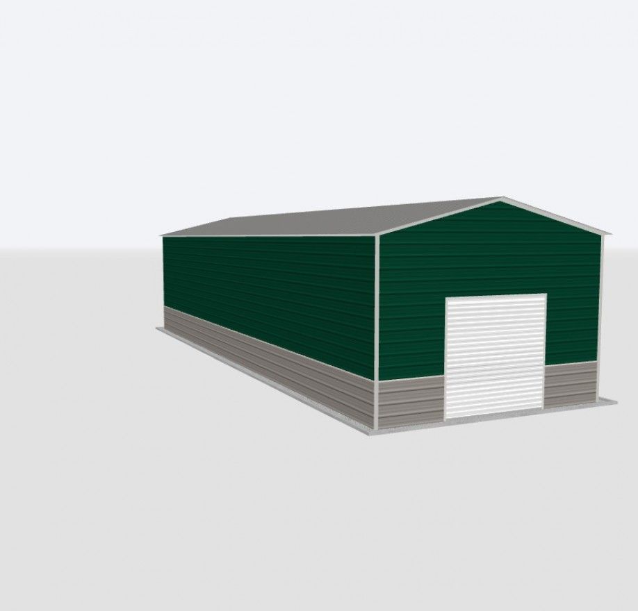 18X50X12 Metal Garage 18X50X12 Metal Garage Keen'S Buildings, 18X50X12 Metal Garage, Kbg-1G185012-1D1W