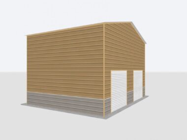 Keen's Buildings, 26x20x16 2-Car Metal Garage, KBG-2G262016-1D1W