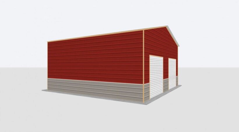Keen'S Buildings, 26X30X12 Metal Garage/Workshop Installed, Kbg-1G263012-1D1W