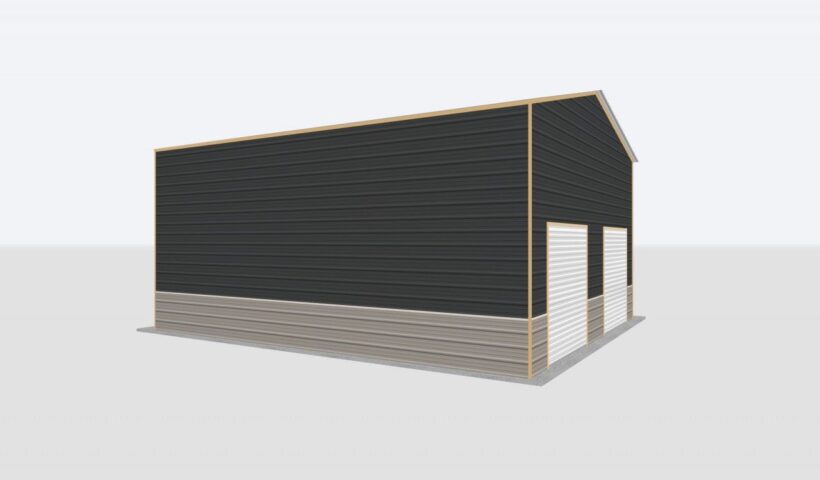 Keen'S Buildings, 26X45X14 2-Car Metal Garage, Kbg-2G264514-1D1W