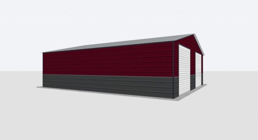 Keen'S Buildings, 26X30X8 2-Car Metal Garage, Kbg-2G263008-1D1W